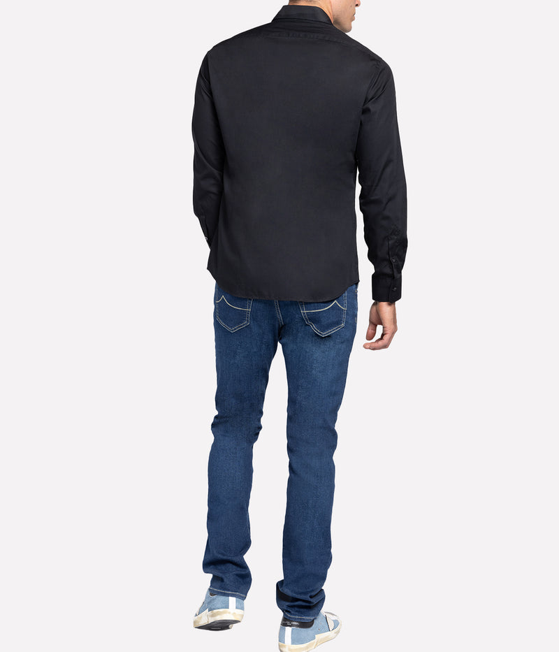 Slim Fit Business Shirt in Black