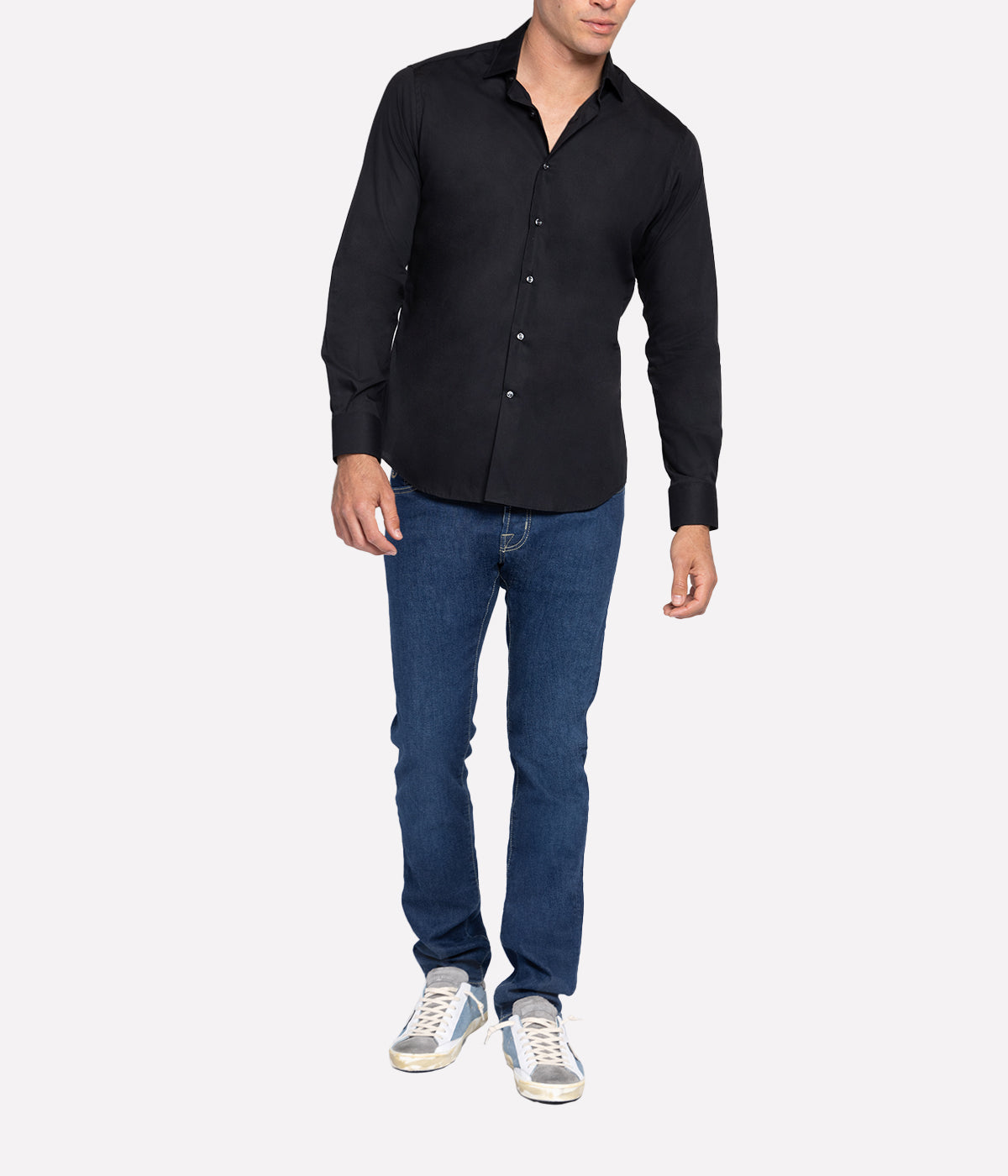 Slim Fit Business Shirt in Black