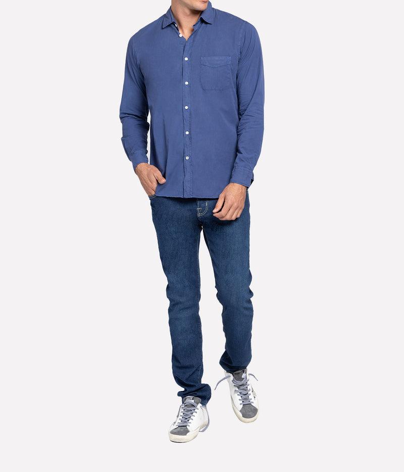Woven Shirt in Velvet Blue