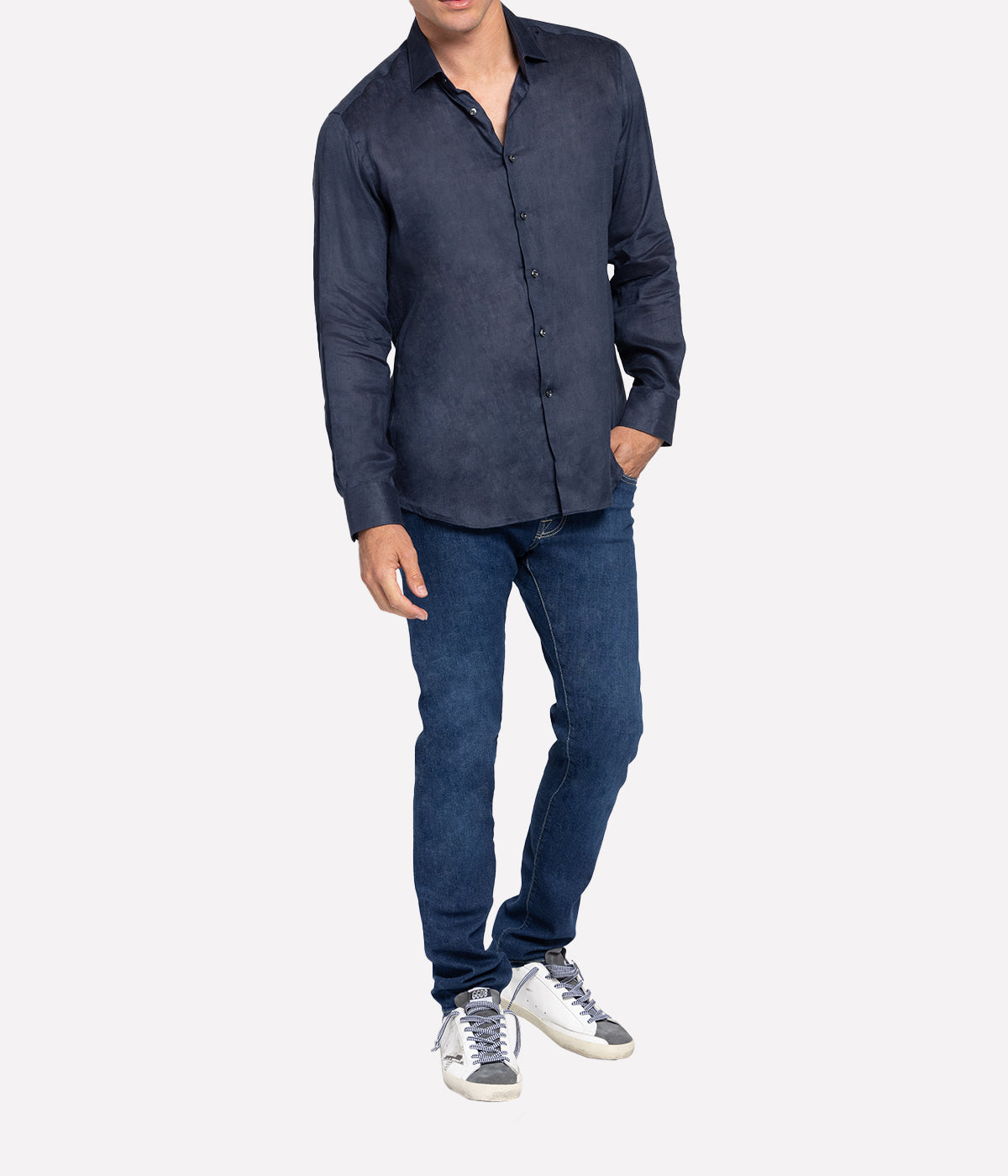 Slim Fit Business Shirt in Jet Black