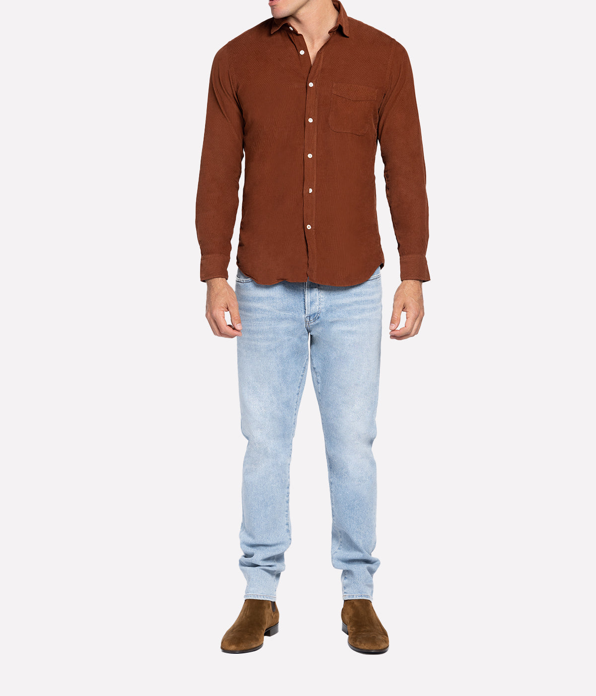 Woven Shirt in Olive Brown