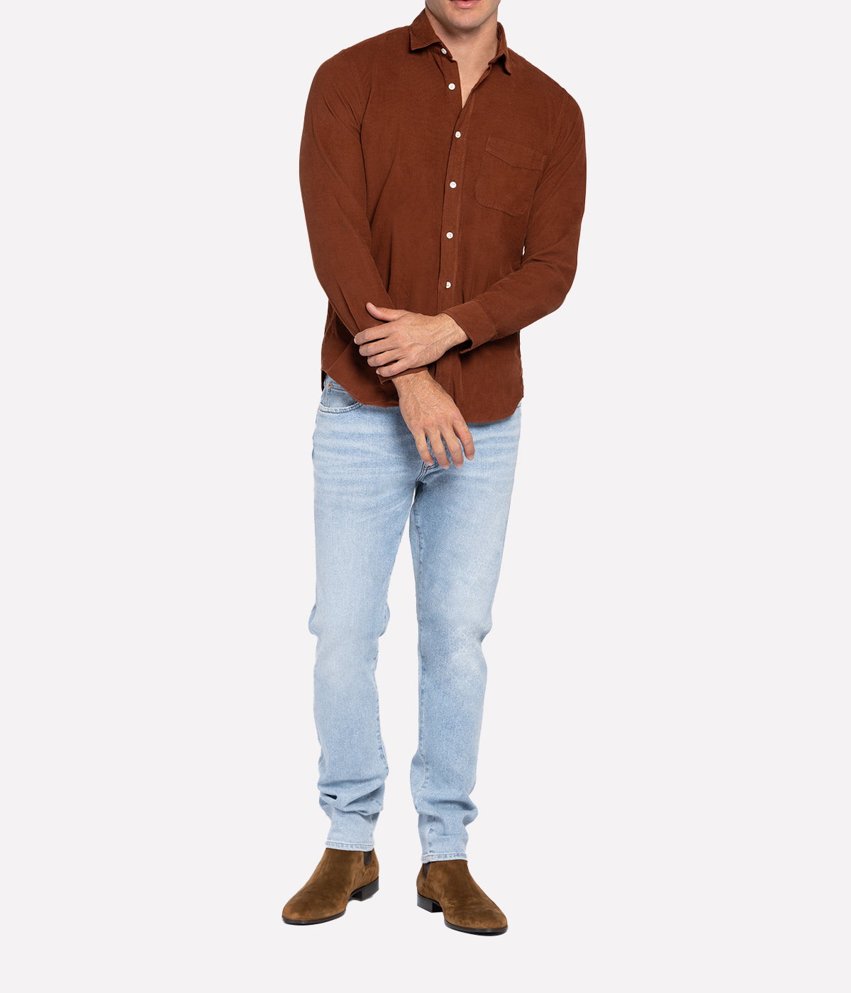 Woven Shirt in Olive Brown
