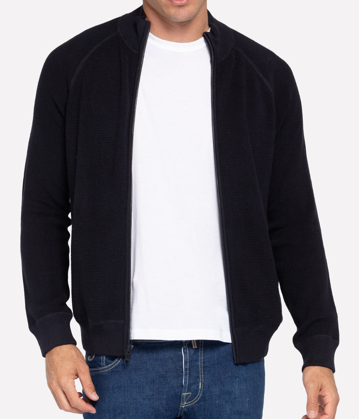 Thermal Full Zip Mock in New Coastal