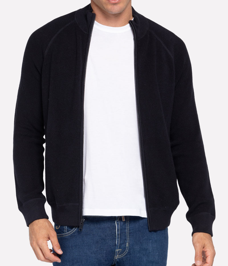 Thermal Full Zip Mock in New Coastal