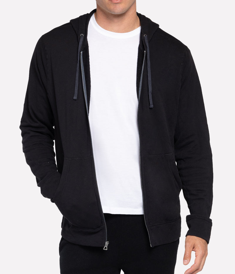 Vintage Cotton Hoodie in Black