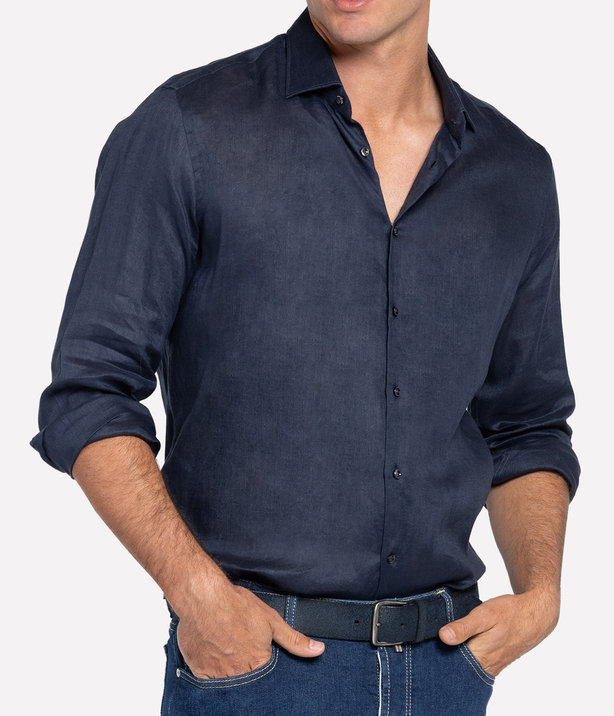 Slim Fit Business Shirt in Jet Black