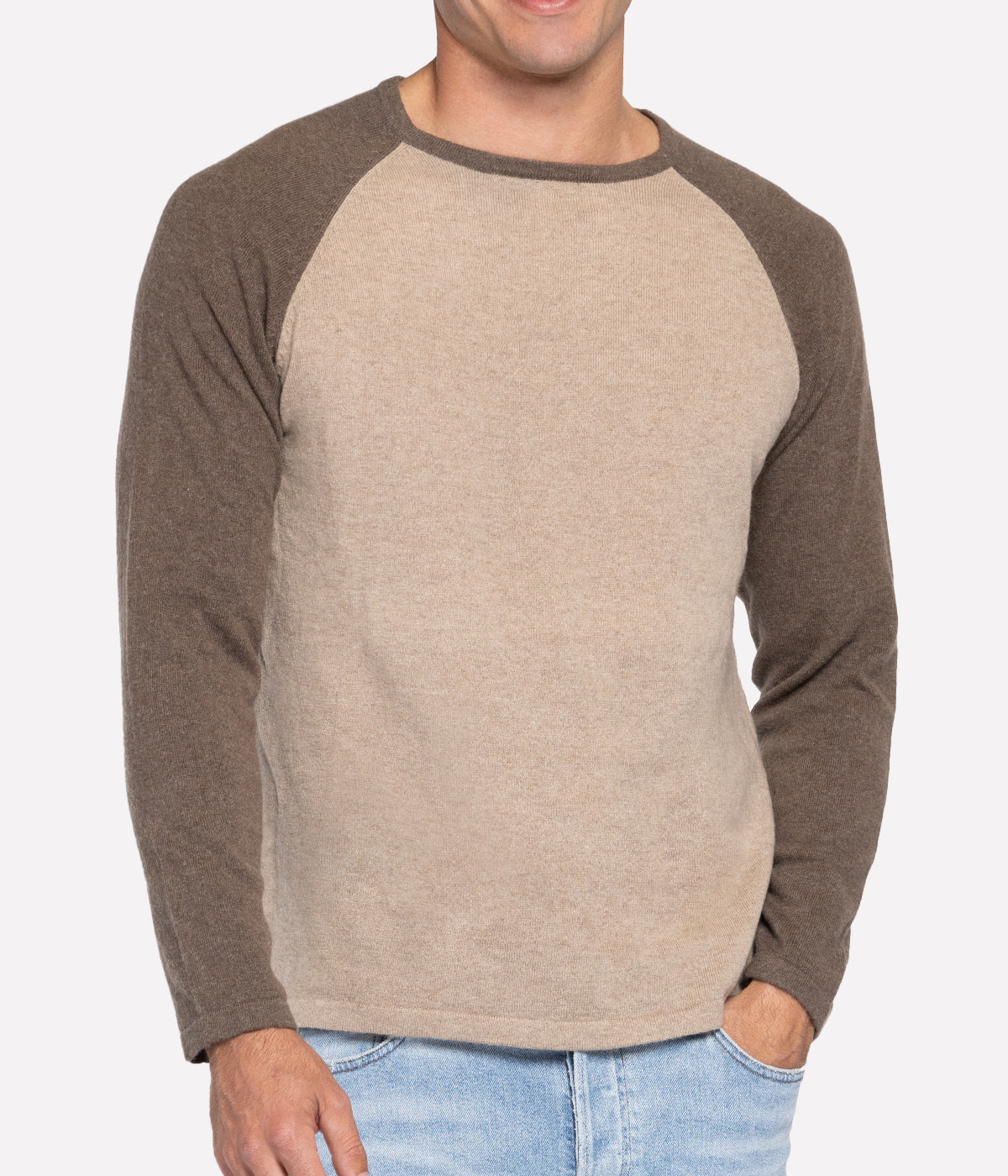 Baseball Sweater in Taupe & Beige