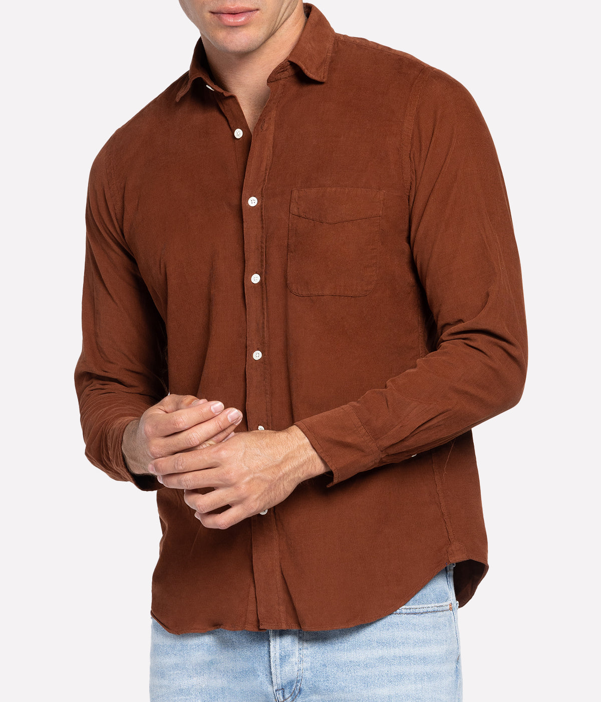 Woven Shirt in Olive Brown