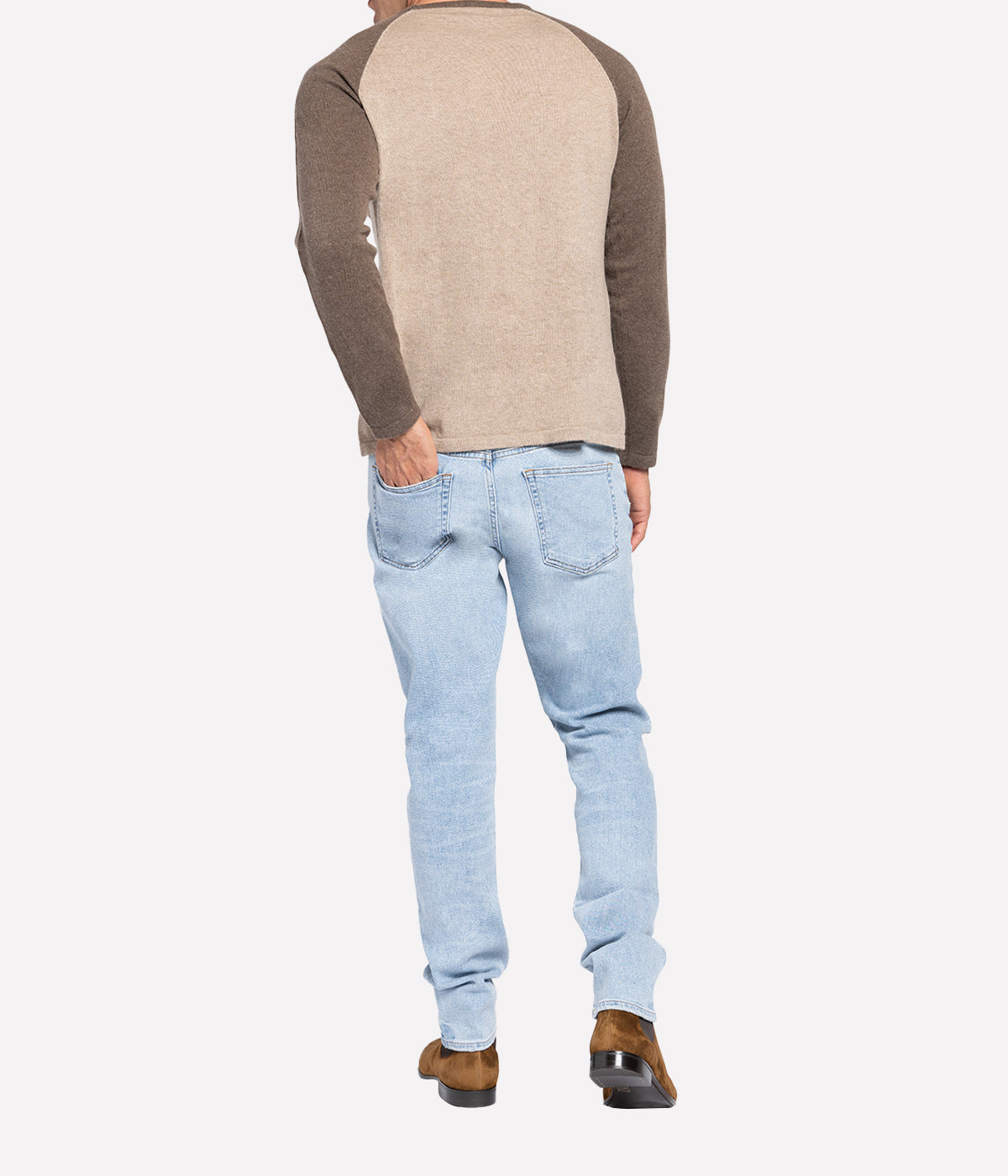 Baseball Sweater in Taupe & Beige