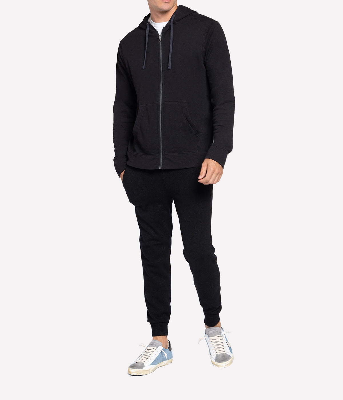 Vintage Cotton Hoodie in Black