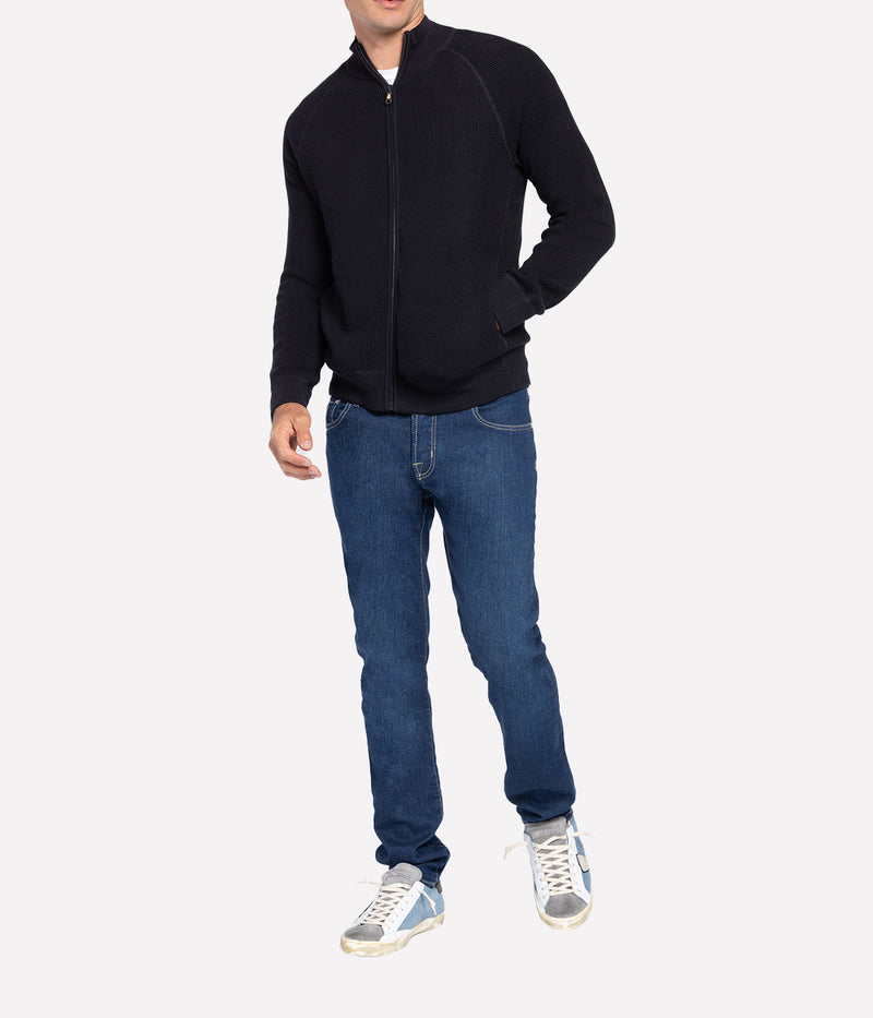 Thermal Full Zip Mock in New Coastal