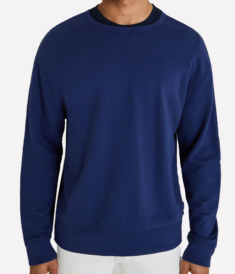 Andre Paneled Crew in Bright Indigo