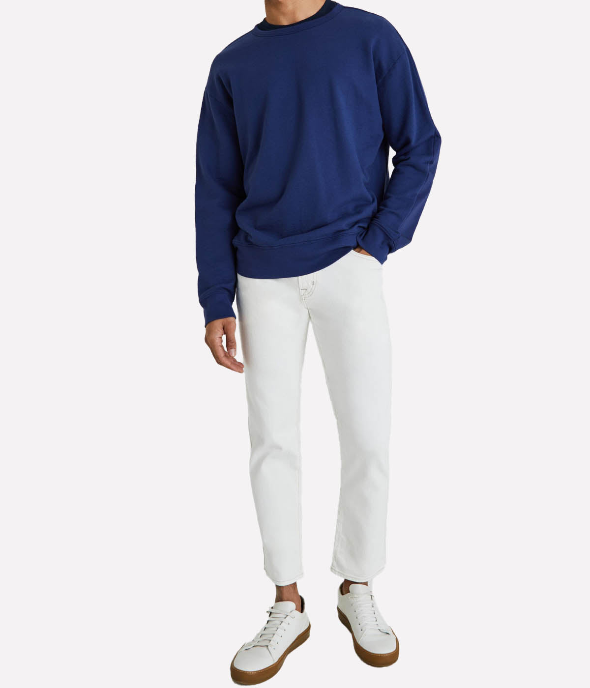 Andre Paneled Crew in Bright Indigo