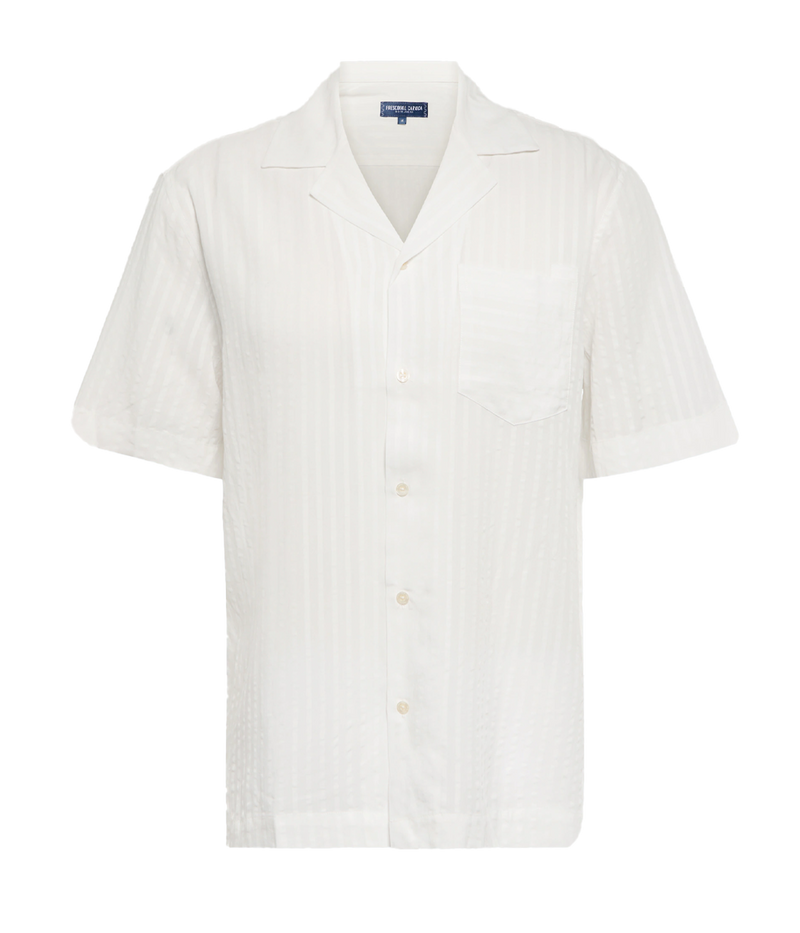 Angelo Tencel Seersucker Short Sleeve in White