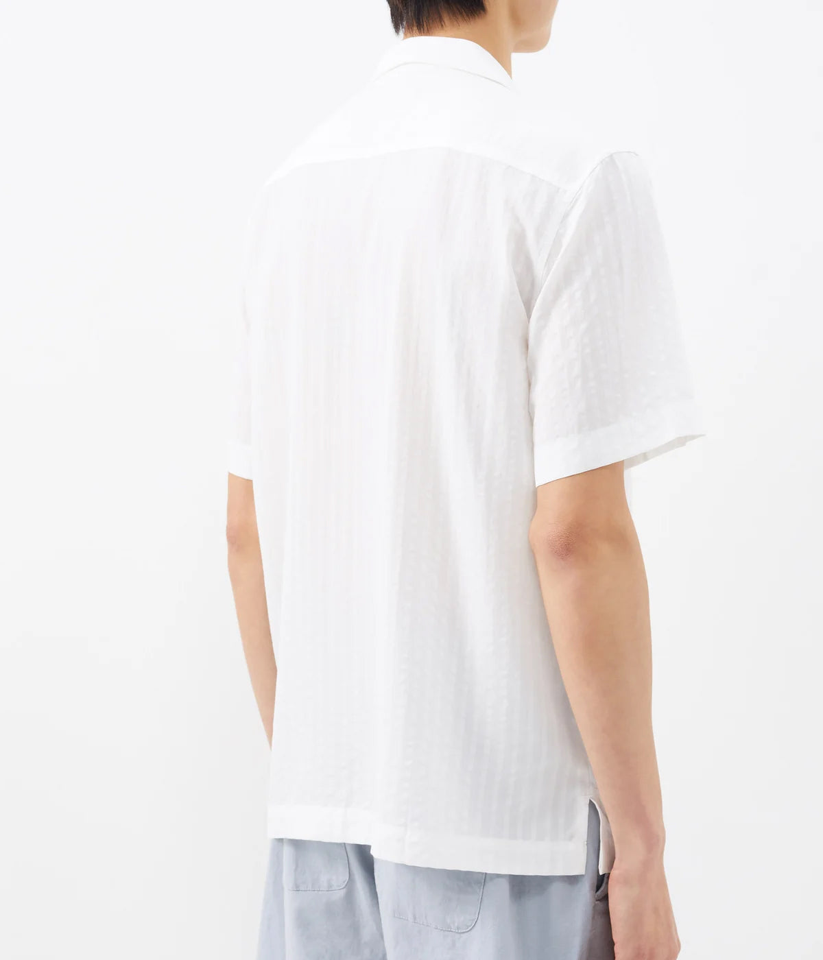 Angelo Tencel Seersucker Short Sleeve in White
