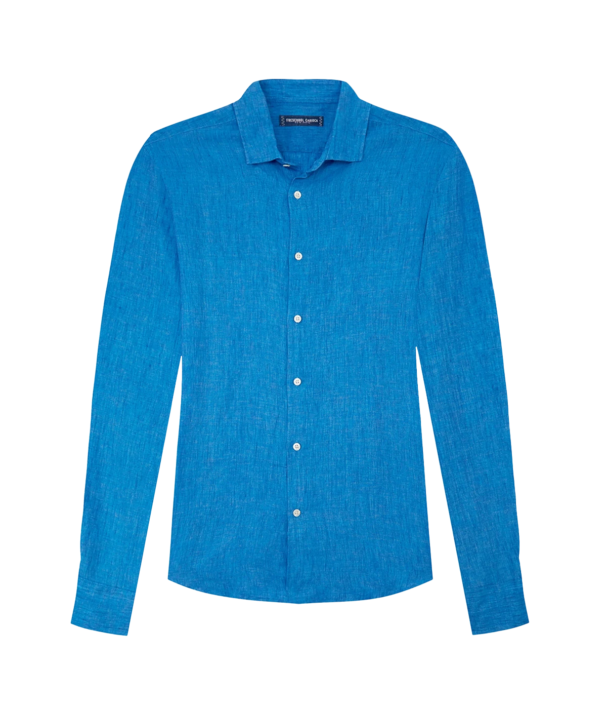 Antonio Linen Long Sleeve Shirt in Lake Blue