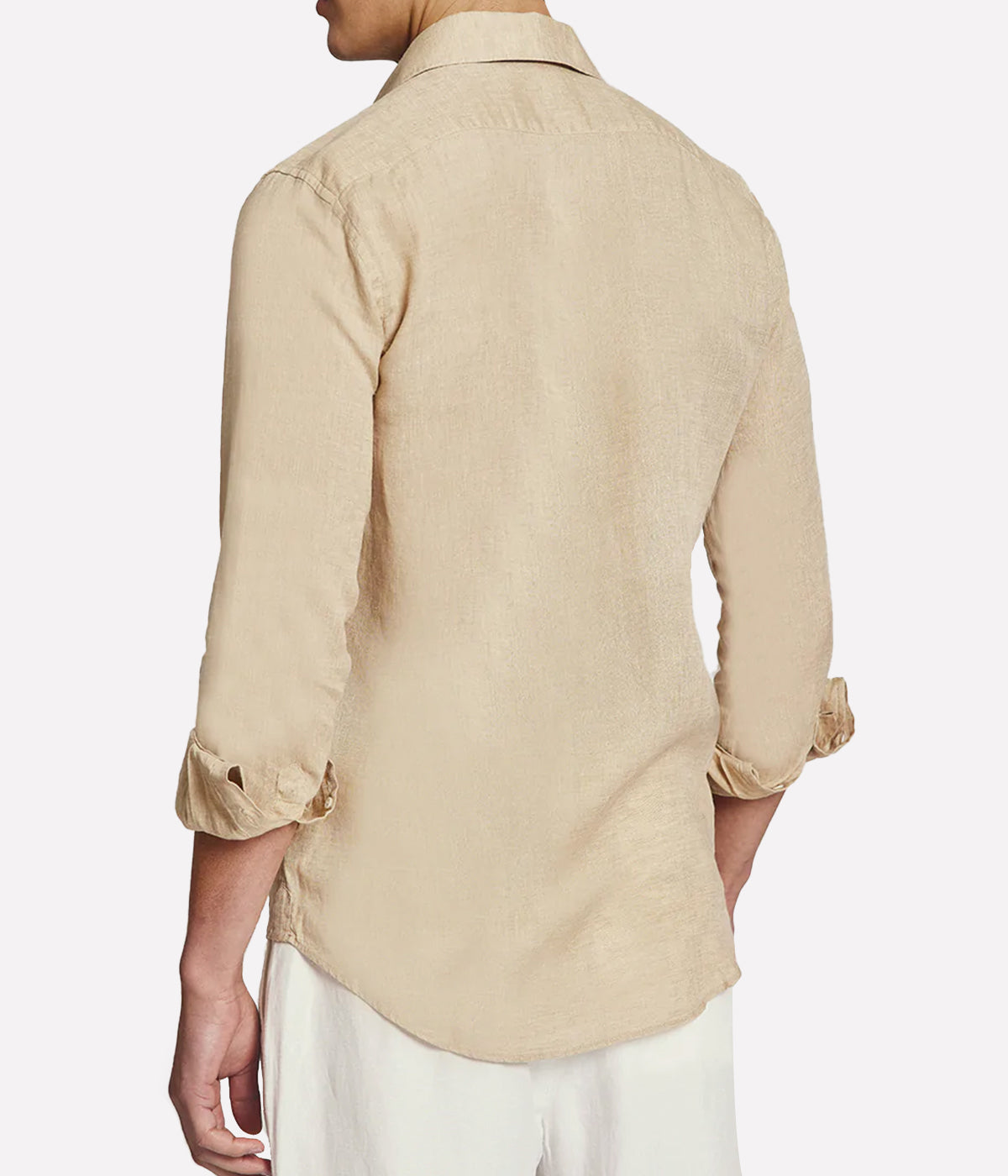 Antonio Linen Long Sleeve Shirt in Sand Dune