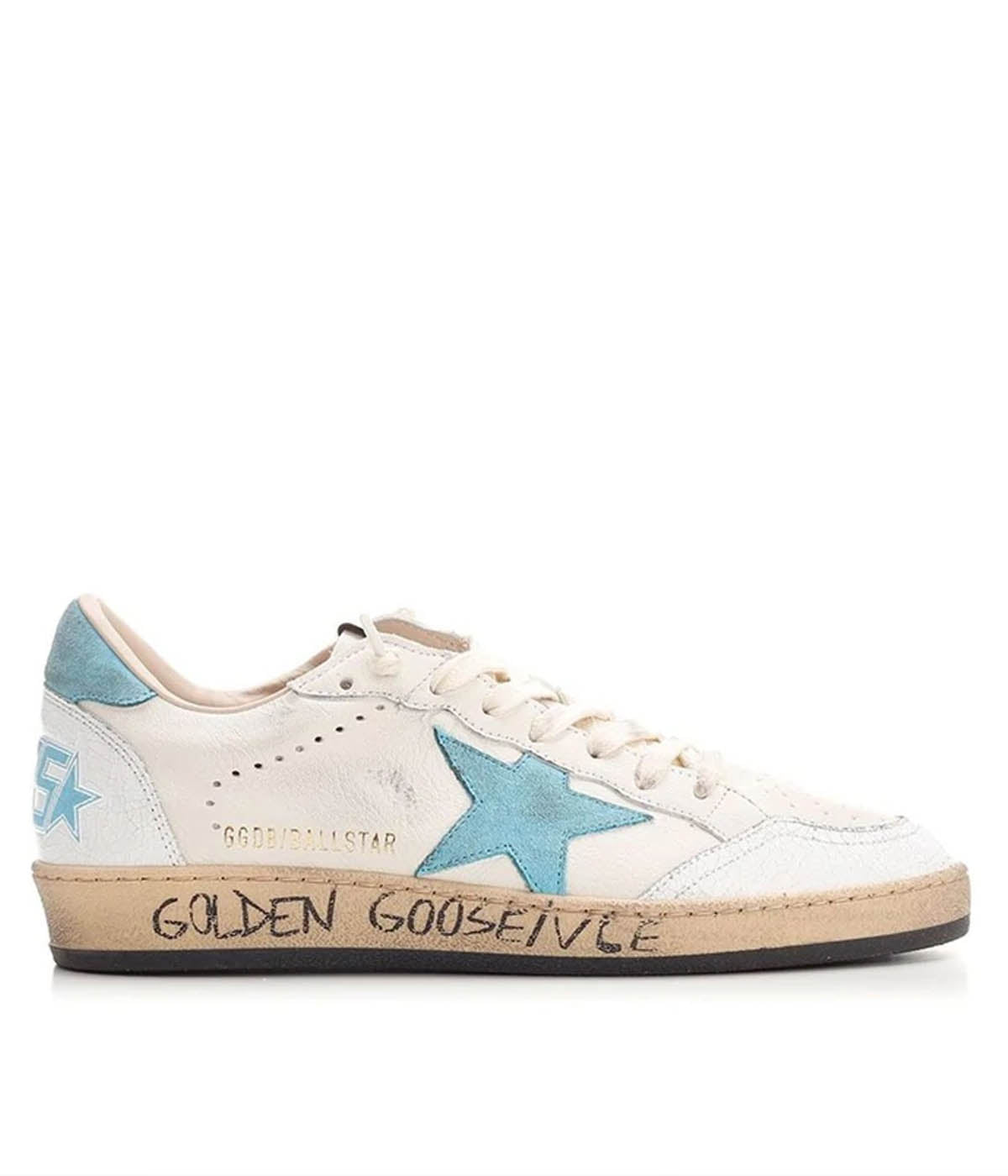Ball Star Nappa Upper Suede Star & Heel in White & Sky