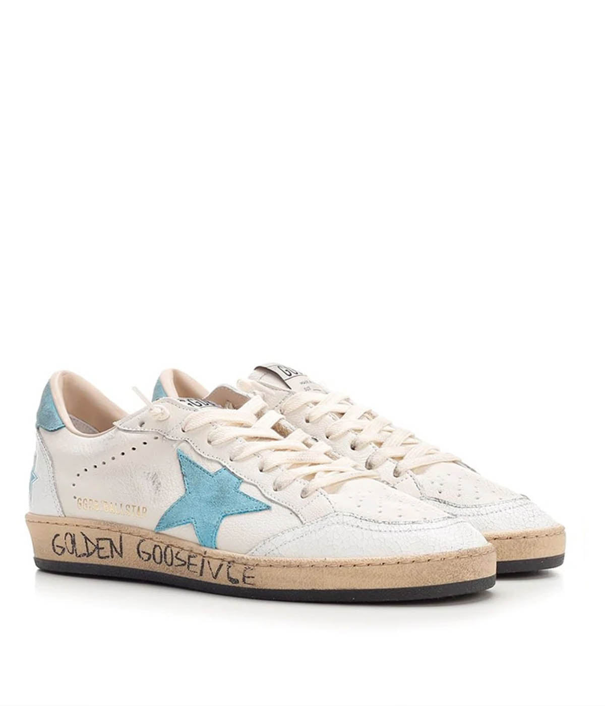 Ball Star Nappa Upper Suede Star & Heel in White & Sky