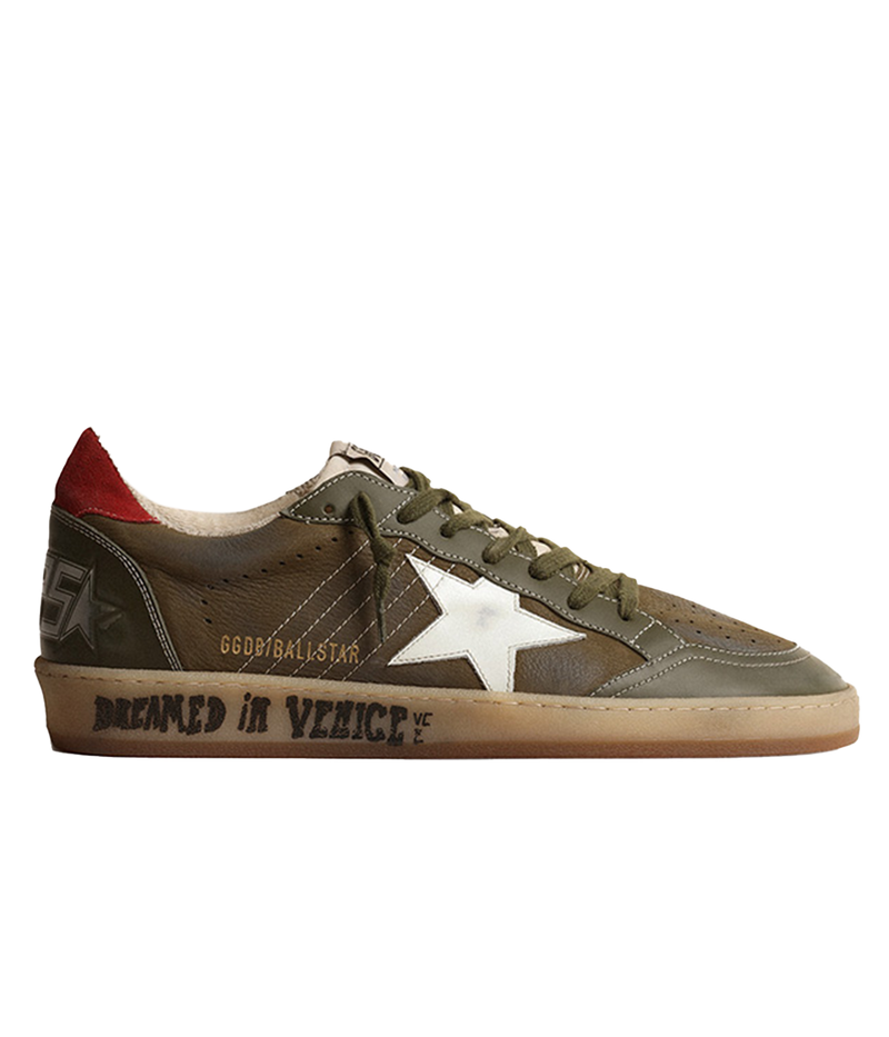 Ballstar Nabuk Upper with Stitching Nylon in Forest Green, Milk & Olive Green