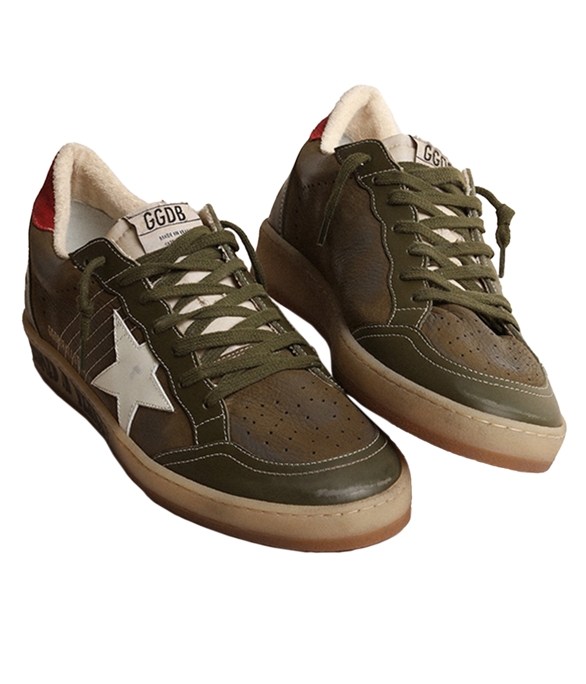 Ballstar Nabuk Upper with Stitching Nylon in Forest Green, Milk & Olive Green