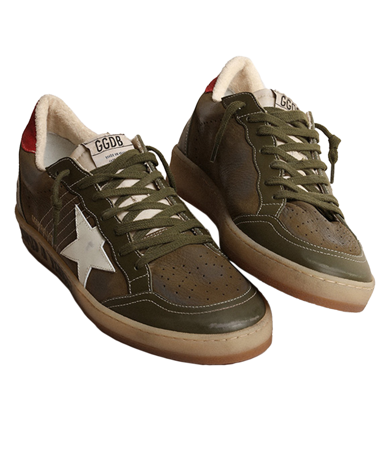 Ballstar Nabuk Upper with Stitching Nylon in Forest Green, Milk & Olive Green