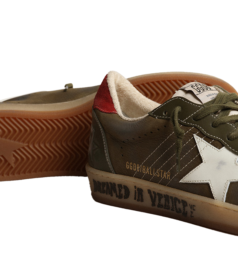 Ballstar Nabuk Upper with Stitching Nylon in Forest Green, Milk & Olive Green
