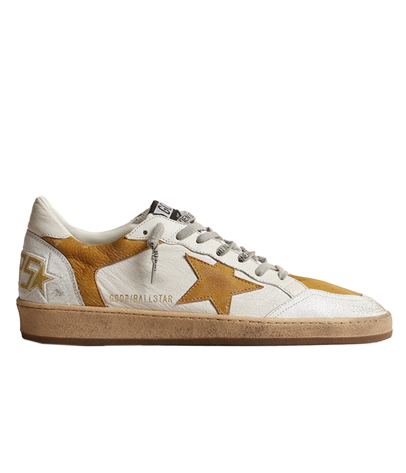 Ballstar Nappa and Nabuk in White & Mustard