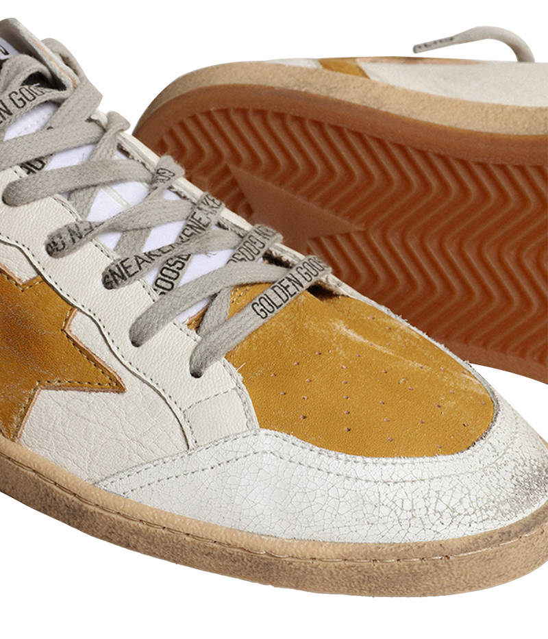 Ballstar Nappa and Nabuk in White & Mustard