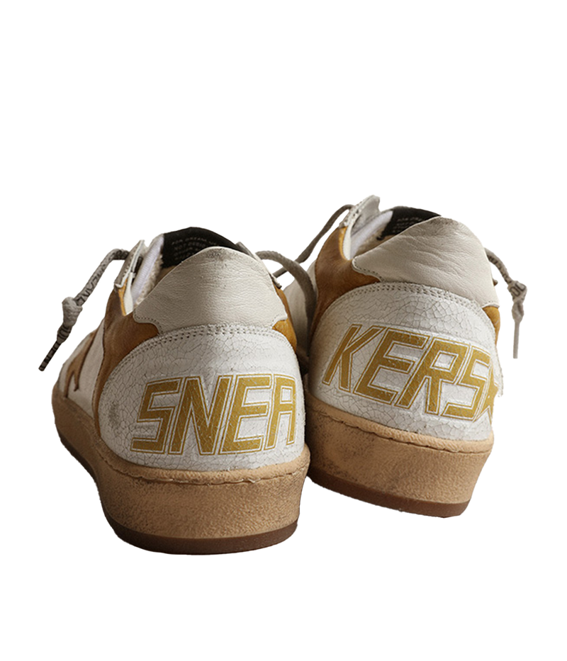 Ballstar Nappa and Nabuk in White & Mustard