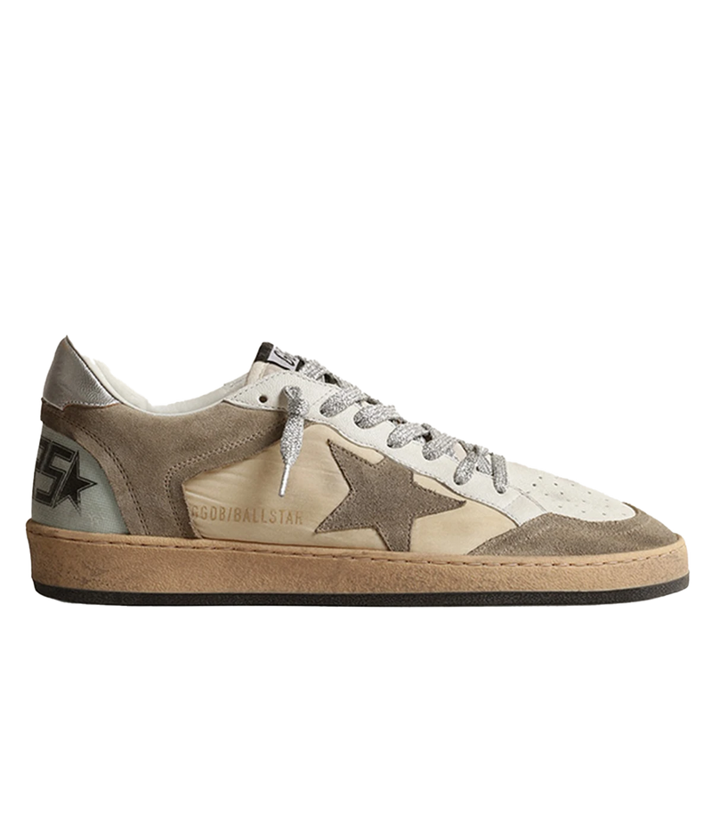 Ballstar Nylon Suede Upper in Beige, Taupe & Silver