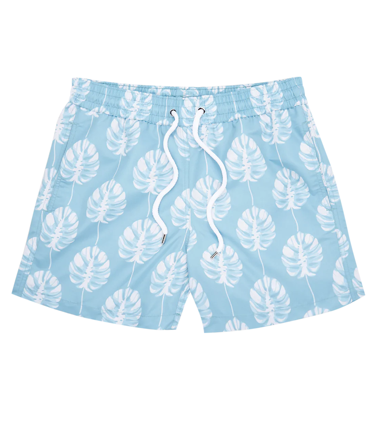 Board Swim Short Botanico Leaf Print in Pastel Mint & Cool Blue