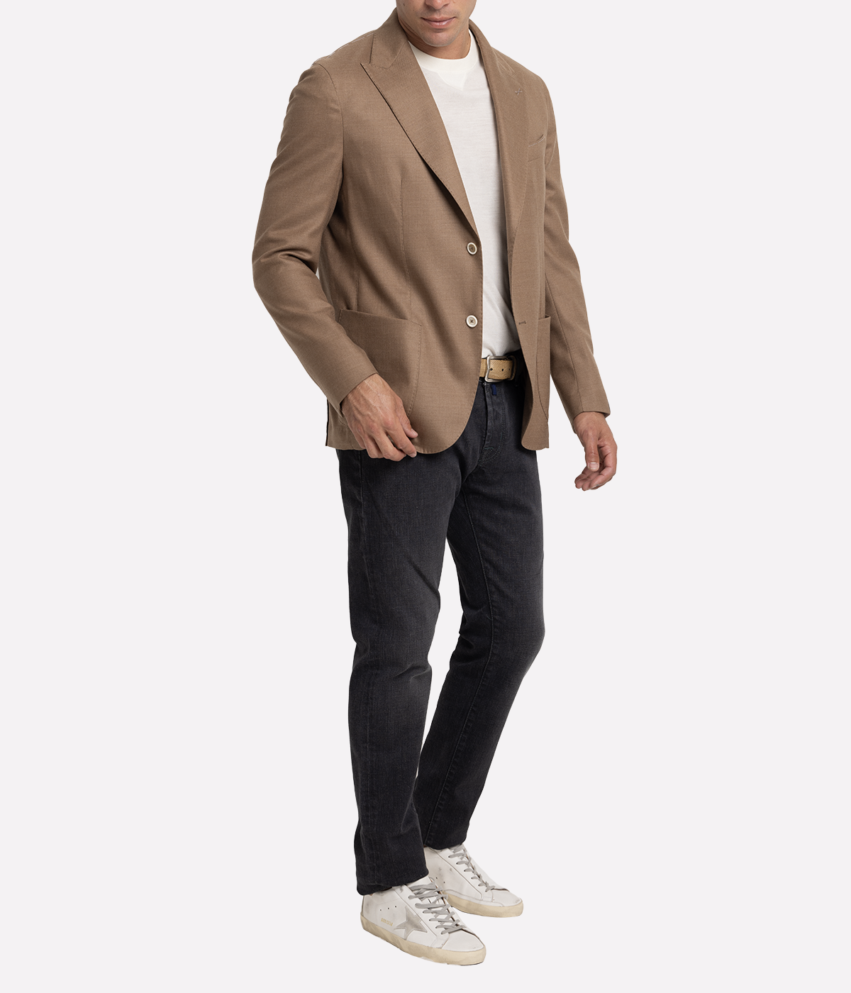 Cashmere Single Breasted Jacket in Cammelo