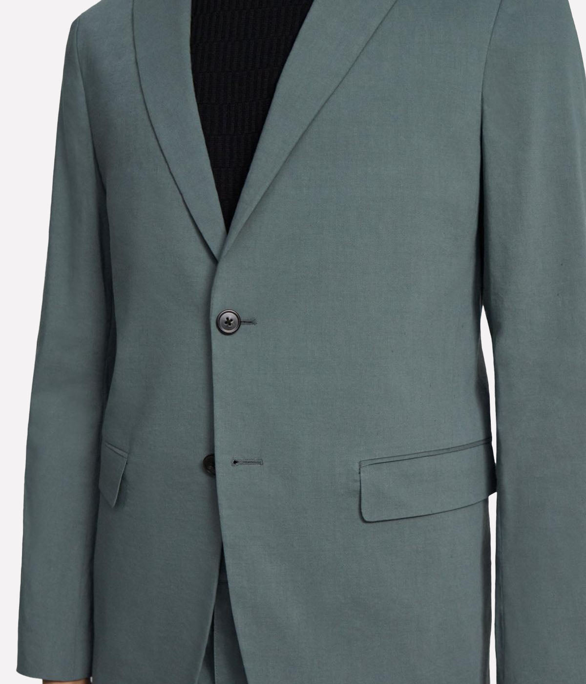 Clinton Eco Crunch Linen Blend Double-Breasted Sport Coat in Balsam Green