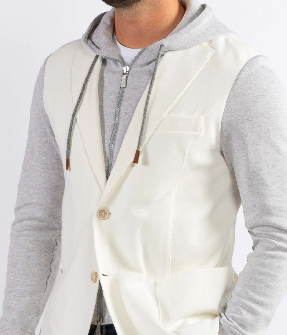 Colour Block Jacket in Sabbia Grigio Chiaro