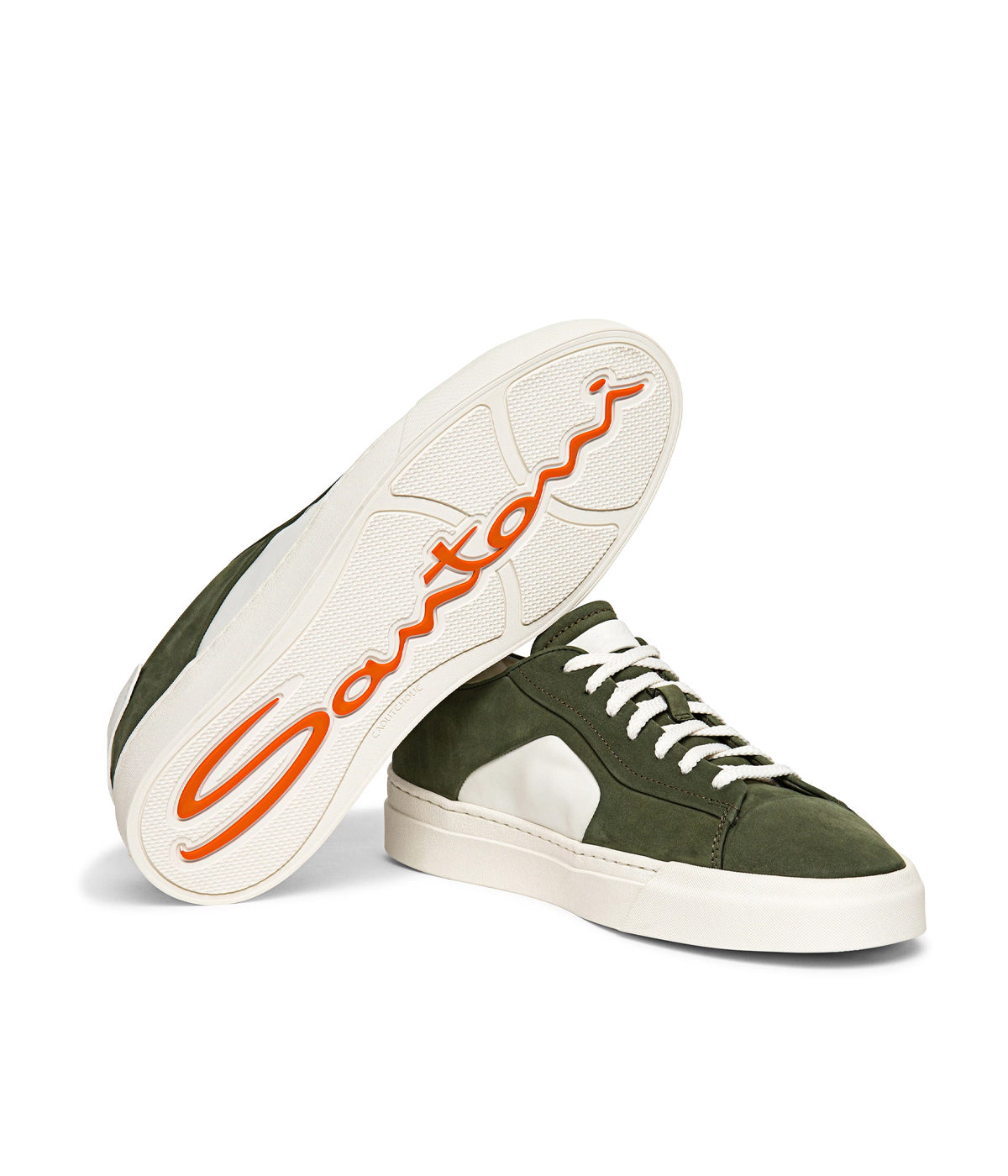 Darts Nubuck Low Top Sneakers in Olive Green