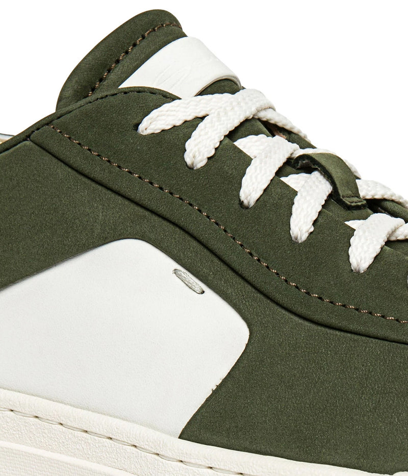 Darts Nubuck Low Top Sneakers in Olive Green