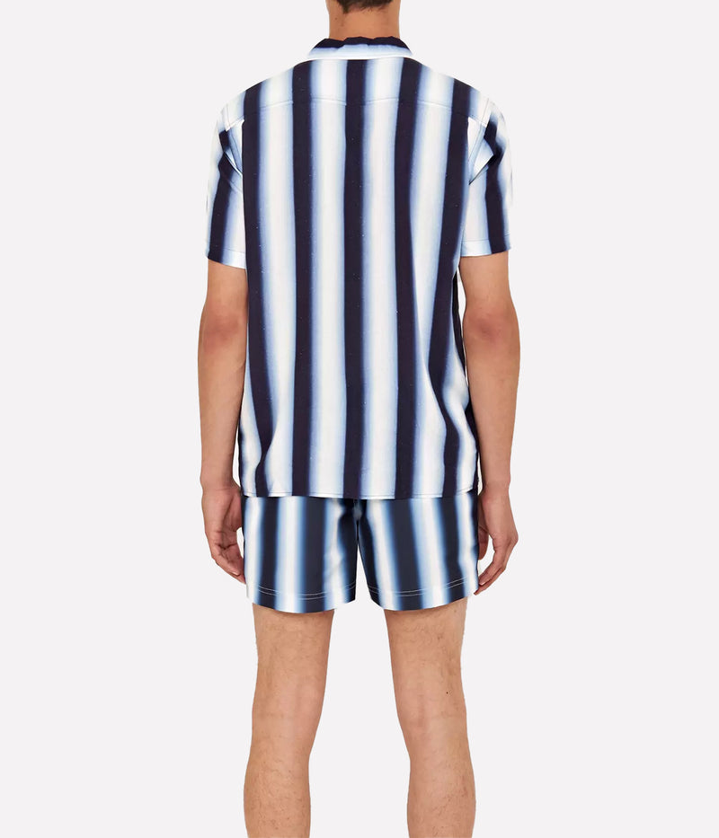 Hibbert Mirage Stripe Shirt in Night Iris & Cloud