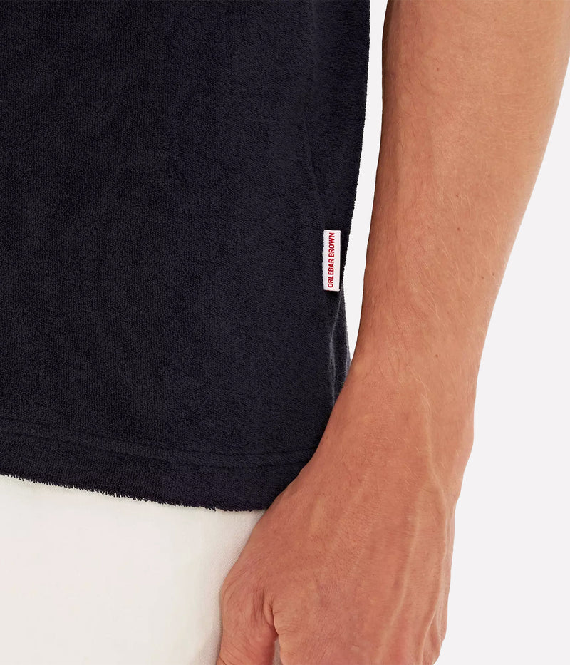 Jarret Towelling Polo in Night Iris