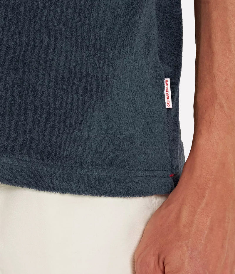 Terry Towelling Polo in Nocturnal Navy