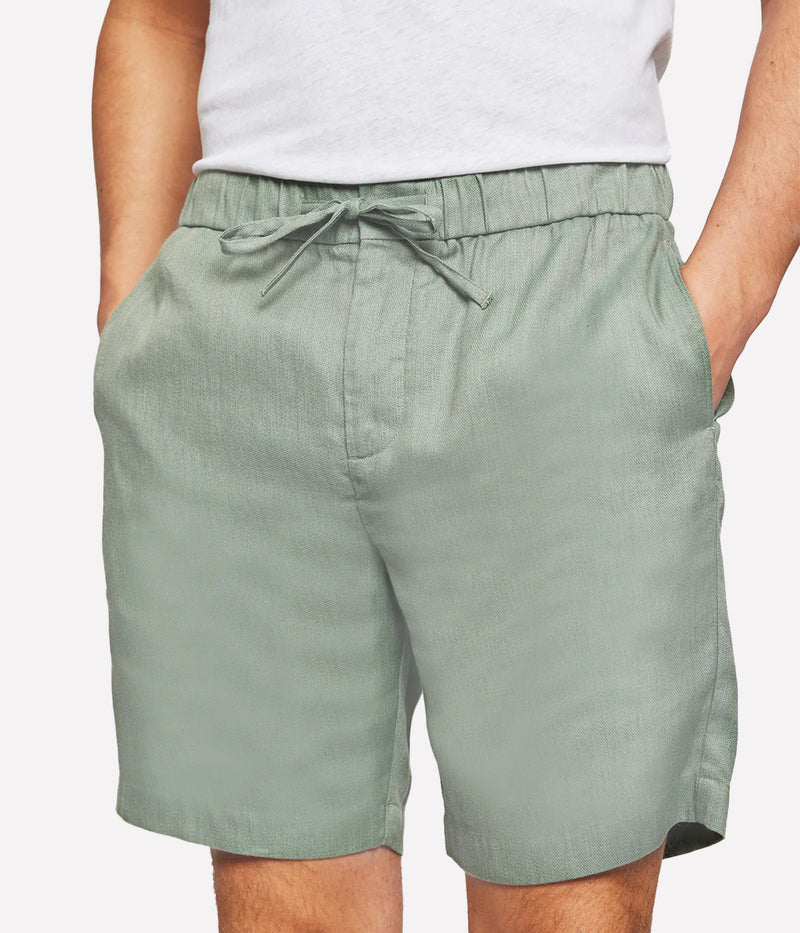Felipe Linen Short in Green Haze