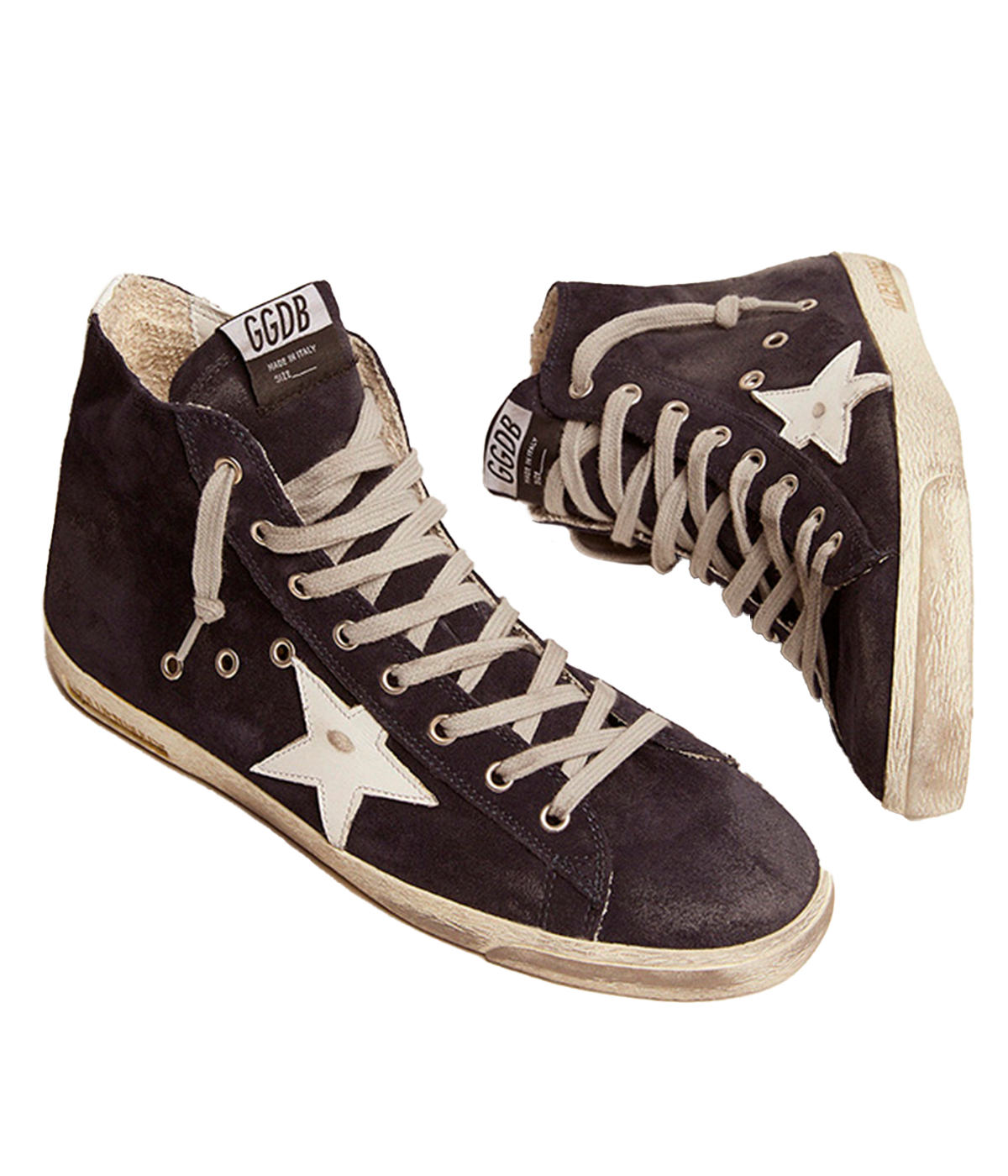 Francy Classic Suede Upper Shiny Leather Star in Night Blue & White
