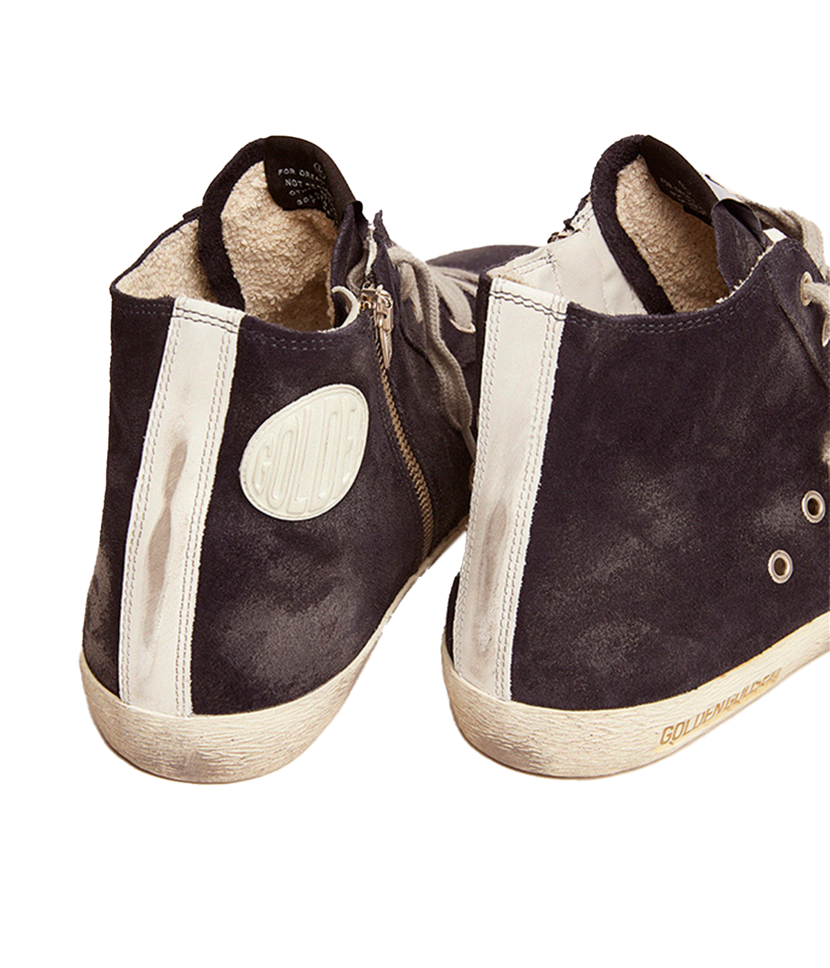Francy Classic Suede Upper Shiny Leather Star in Night Blue & White