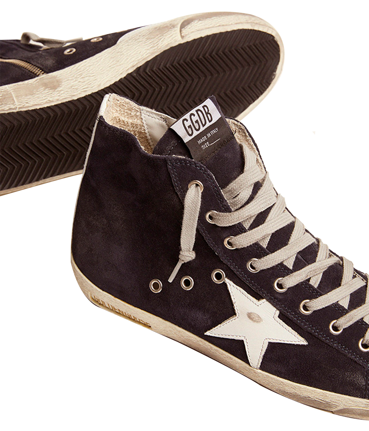 Francy Classic Suede Upper Shiny Leather Star in Night Blue & White