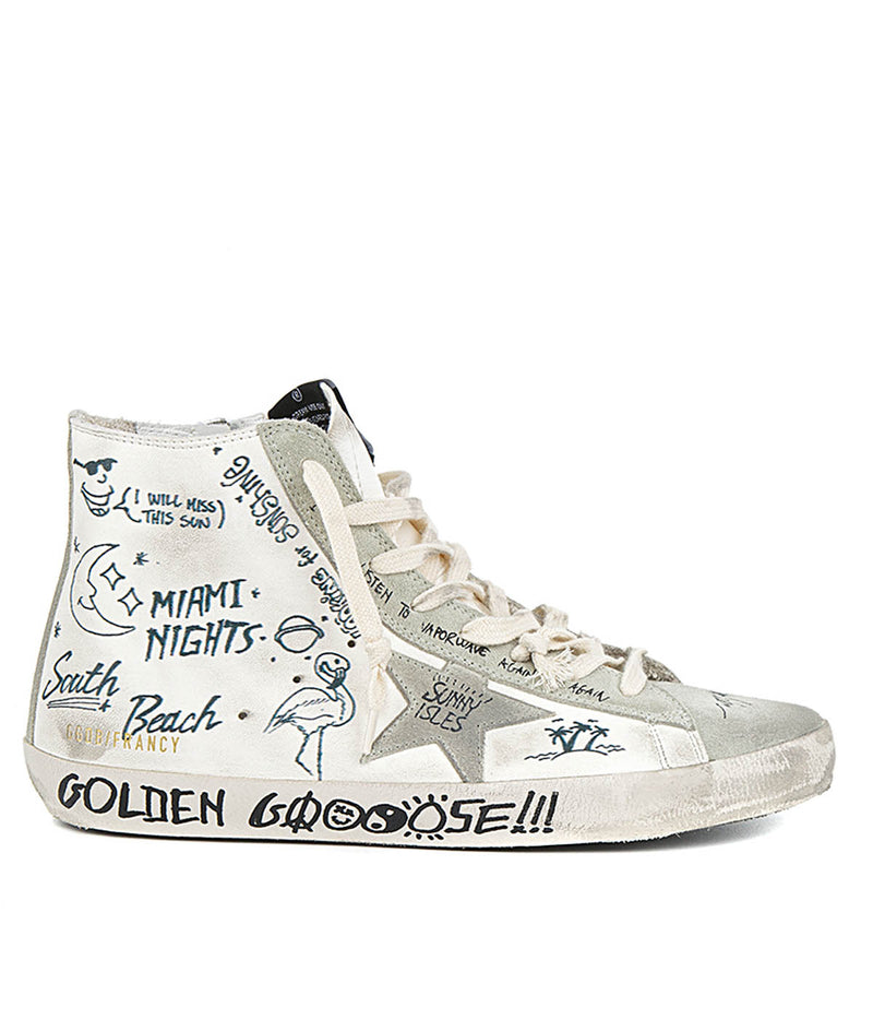 Francy Nappa Upper With Print Suede in White, Ice & Black
