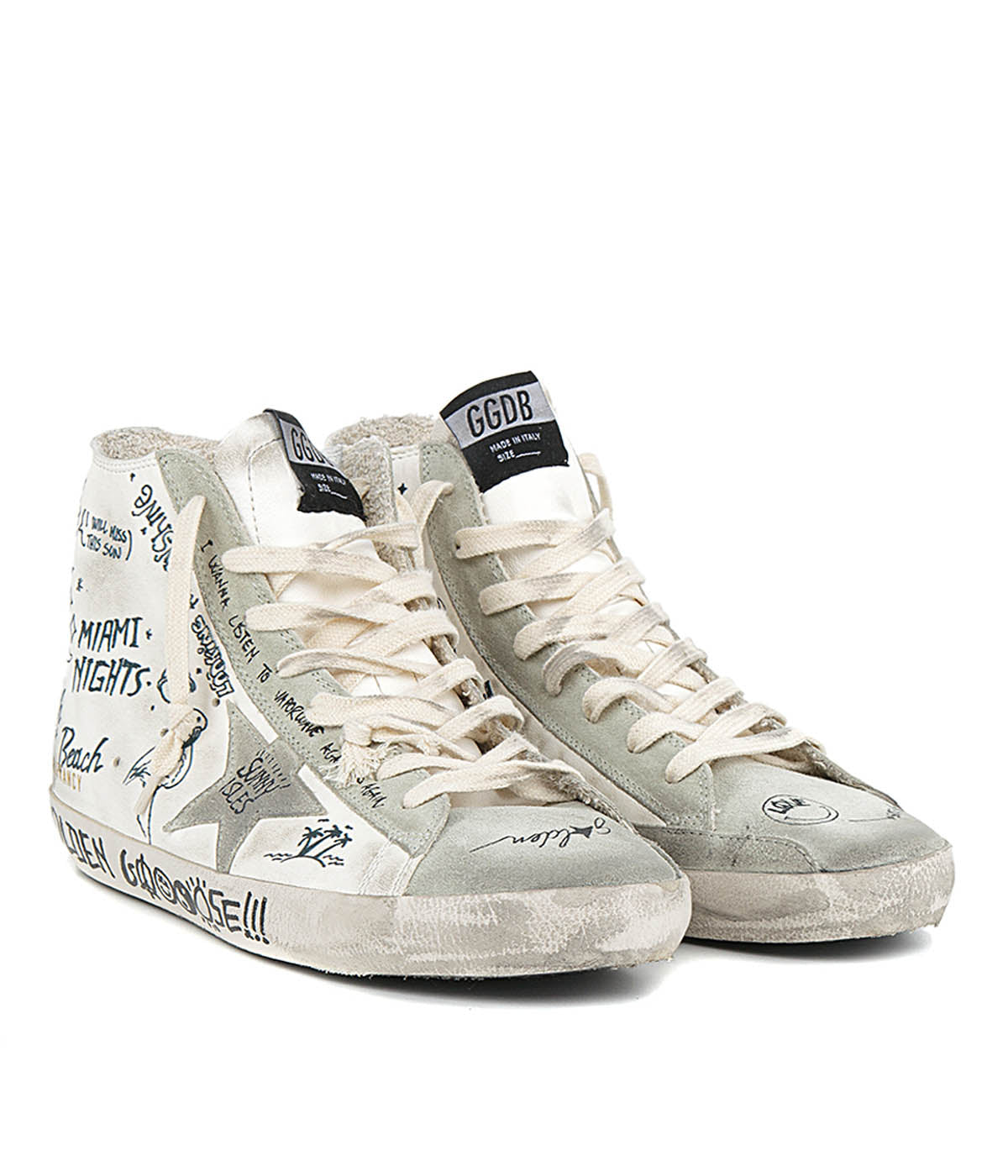Francy Nappa Upper With Print Suede in White, Ice & Black