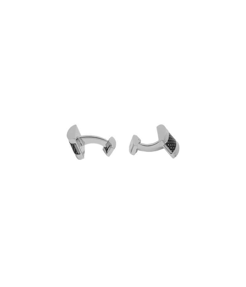 D Shape Cufflinks in Black & Carbon