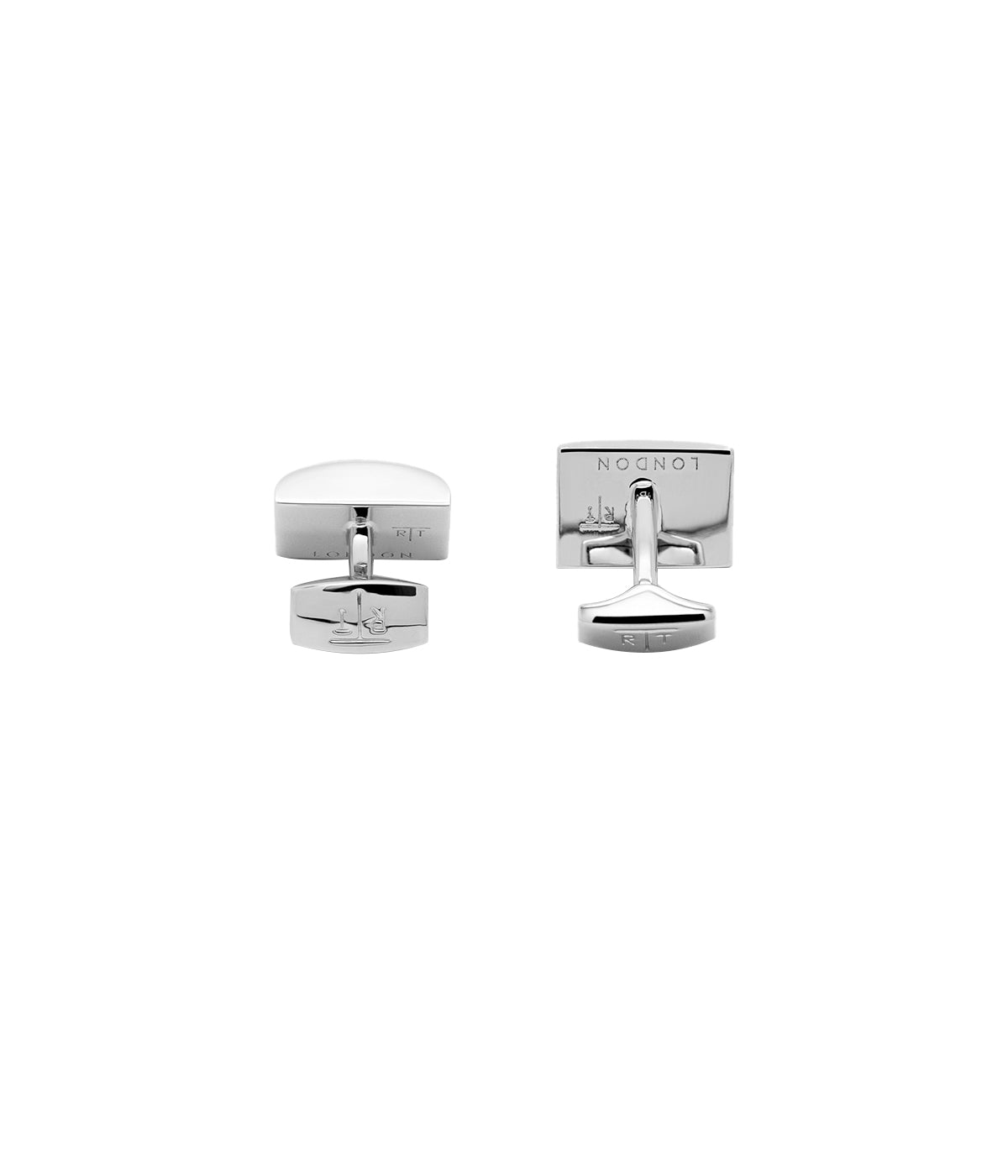 D Shape Cufflinks in Black & Carbon