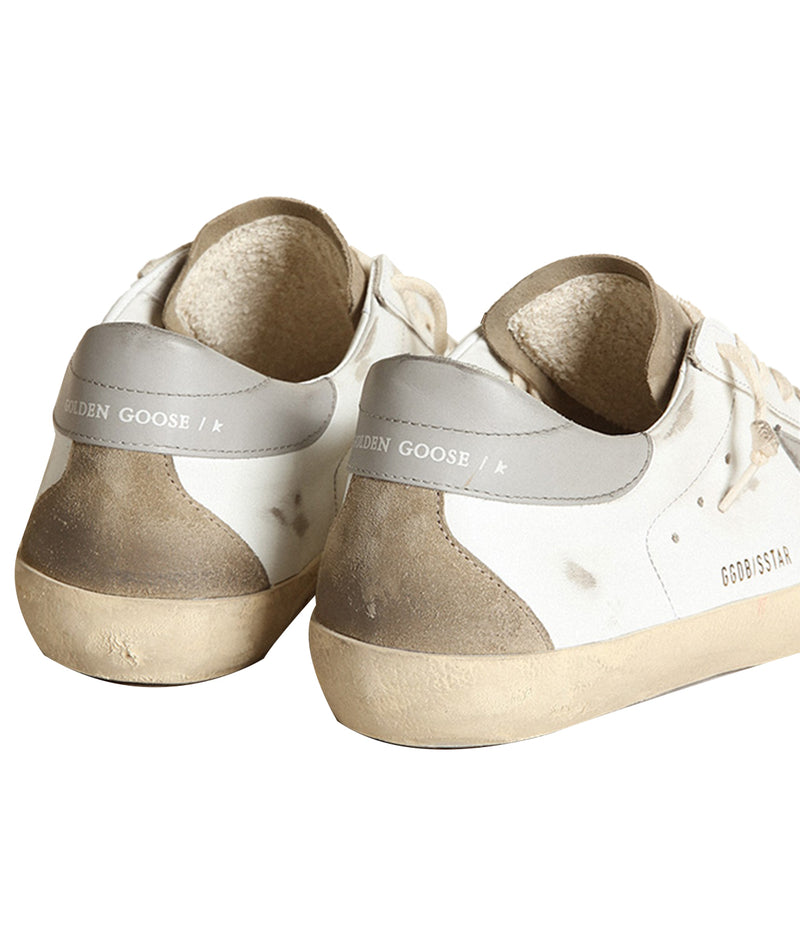 Super-Star Leather Upper Suede Toe and Spur in White, Taupe & Grey