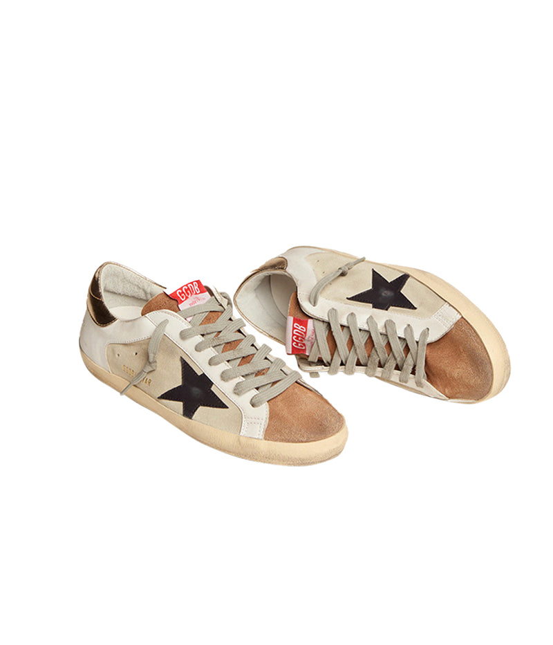 Super-Star Laminated Heel in Ice, White & Brown